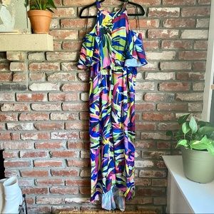 Gibson Latimer Cold Shoulder Abstract Dress